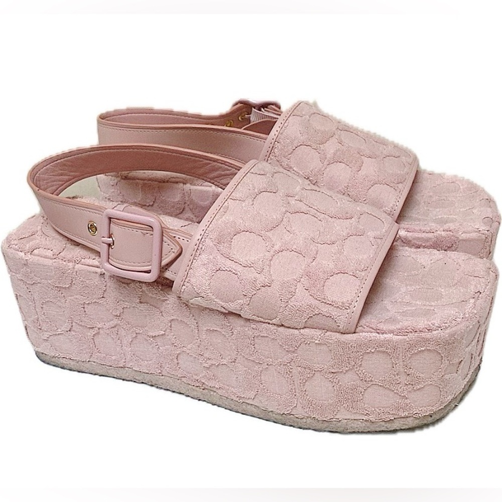 Coach Pink Platform Slingback Sandals